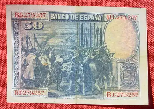 () Spanien Banknote 50 Pesetas 1928, siehe bitte Originalbilder