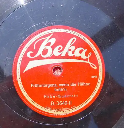 (3001016) Nebe-Quartett. Horch, die alten Eichen rauschen. Alte Schellack-Schallplatte. Siehe bitte Beschreibung u. Bilder
