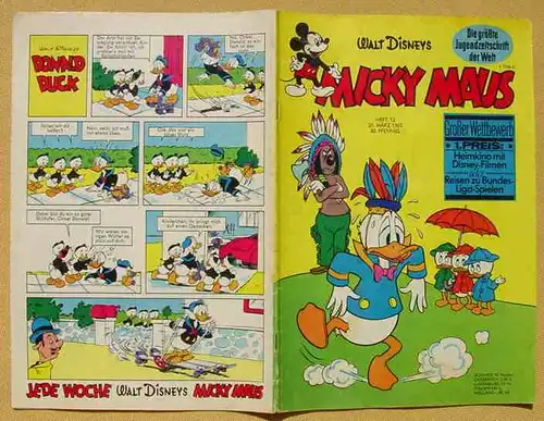 () Walt Disneys MICKY MAUS. Heft Nr. 12 vom 20. 3. 1965. Originalheft. Ehapa-Verlag # Walt Disney