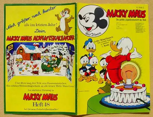 () Walt Disneys MICKY MAUS. Heft Nr. 47 vom 20. 11. 1971. Originalheft. Ehapa-Verlag # Walt Disney