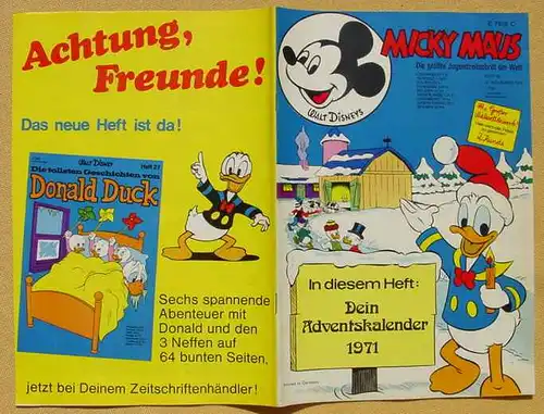 (1044293) Walt Disneys MICKY MAUS. Heft Nr. 48 vom 27. 11. 1971. Originalheft. Ehapa-Verlag # Walt Disney