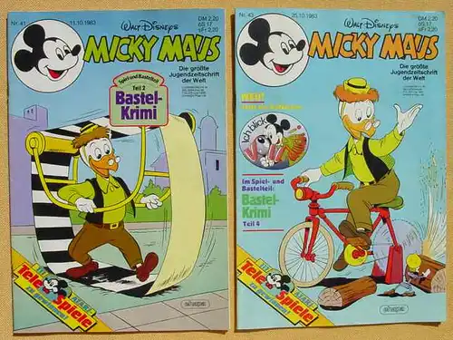 (1044295) 6 x Walt Disneys MICKY MAUS. Sechs Hefte von 1983. Sehr guter Zustand. Ehapa-Verlag # Walt Disney
