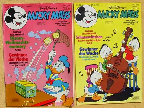 (1044295) 6 x Walt Disneys MICKY MAUS. Sechs Hefte von 1983. Sehr guter Zustand. Ehapa-Verlag # Walt Disney