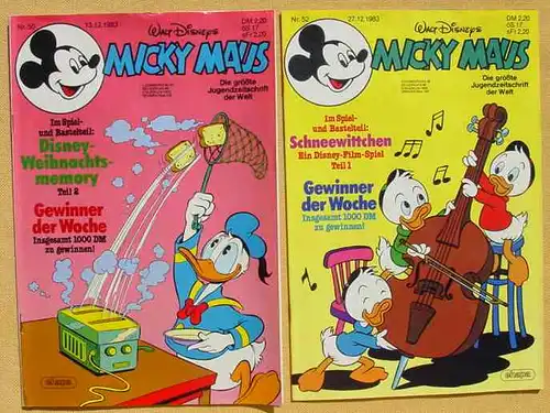 () 6 x Walt Disneys MICKY MAUS. Sechs Hefte von 1983. Sehr guter Zustand. Ehapa-Verlag # Walt Disney