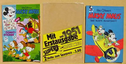 () Walt Disneys MICKY MAUS. Heft Nr. 32 mit ND-Heft Nr. 1 von 1951 ! Ehapa-Verlag # Walt Disney