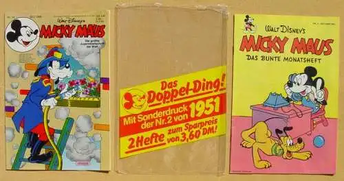 ! Neu : Versandkosten ab Euro 2,50 () Walt Disneys MICKY MAUS. Heft Nr. 14 mit ND-Heft Nr. 2 von 1951 ! Ehapa-Verlag # Walt Disney.  Beide Hefte in TOP-Zustand nebst beiliegender Originalhülle. Siehe bitte Scan. # Comic # Bilderhefte # Walt Disney