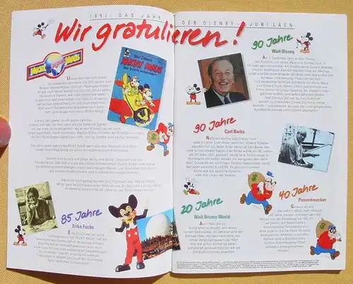 (1044301) Walt Disneys MICKY MAUS. Jubilaeumsausgabe 40 Jahre (1991) in TOP Zustand ! Ehapa-Verlag # Walt Disney