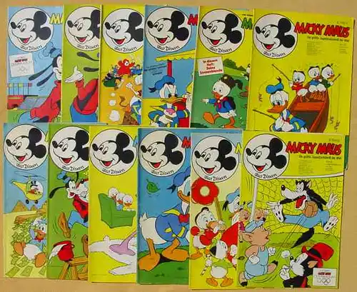 (1044303) 43 x Walt Disneys MICKY MAUS. 43 verschiedene Hefte von 1972. Guter Zustand. Ehapa-Verlag # Walt Disney