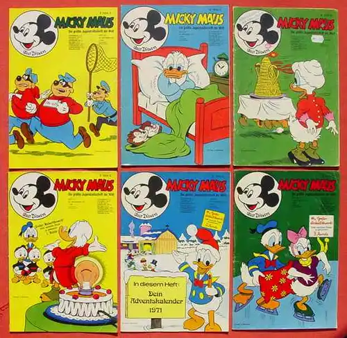 () Walt Disneys MICKY MAUS. 21 verschiedene Hefte von 1971. Ehapa-Verlag # Walt Disney