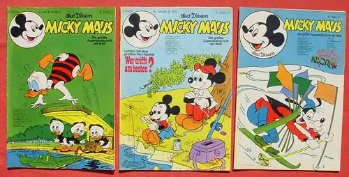 (1044308) Walt Disneys MICKY MAUS. Drei Hefte von 1975. Guter bis guter Zustand. Ehapa-Verlag # Walt Disney