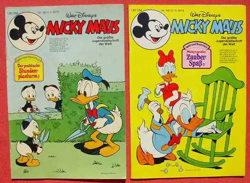 (1044314) Walt Disneys MICKY MAUS. 6 Hefte von 1979 mit Spiel- u. Bastelteilen. Ehapa-Verlag # Walt Disney