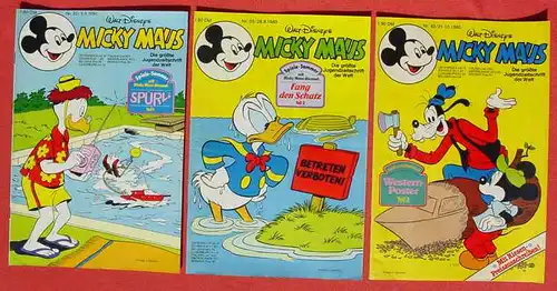 (1044320) Walt Disneys MICKY MAUS. 9 verschiedene Hefte von 1980. Ehapa-Verlag # Walt Disney