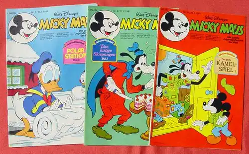 () 5 x Walt Disneys MICKY MAUS. 5 Hefte von 1981. Sehr guter Zustand. Mit Bastelteilen. Ehapa-Verlag # Walt Disney