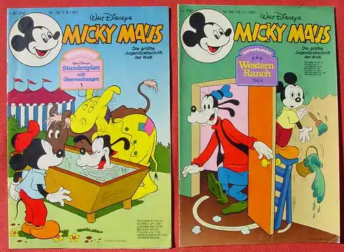 (1044322) 5 x Walt Disneys MICKY MAUS. 5 Hefte von 1981. Sehr guter Zustand. Mit Bastelteilen. Ehapa-Verlag # Walt Disney