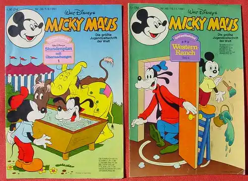 () 5 x Walt Disneys MICKY MAUS. 5 Hefte von 1981. Sehr guter Zustand. Mit Bastelteilen. Ehapa-Verlag # Walt Disney