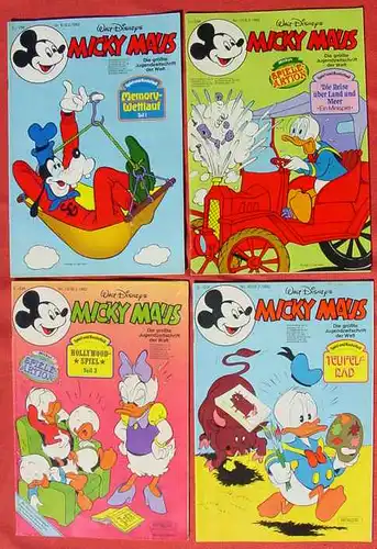 (1044324) 8 x Walt Disneys MICKY MAUS. 8 Hefte von 1982. Sehr guter Zustand. Mit Bastelteilen. Ehapa-Verlag # Walt Disney