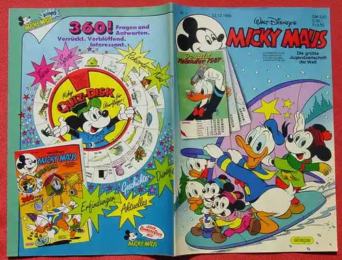 (1044325) Walt Disneys MICKY MAUS. Nr. 1 v. 22.12.1986. Sehr guter Zustand. Ehapa-Verlag # Walt Disney