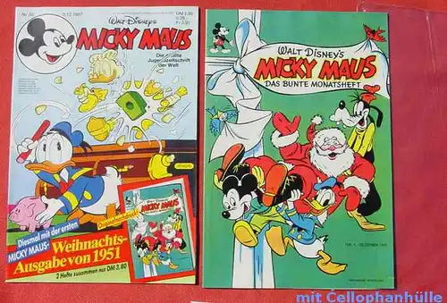 () Walt Disneys MICKY MAUS. Nr. 50 / 1987 u. ND-Heft Weihnachten 1951. Sehr guter Zustand. Ehapa-Verlag # Walt Disney