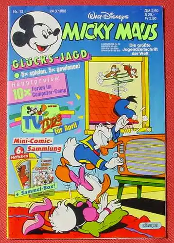 () Walt Disneys MICKY MAUS Nr. 13 / 1988. Sehr guter Zustand. Ehapa-Verlag # Walt Disney