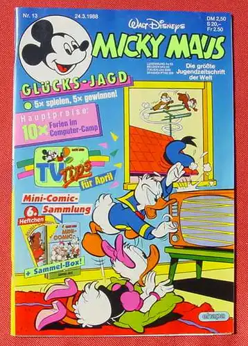 () Walt Disneys MICKY MAUS Nr. 13 / 1988. Sehr guter Zustand. Ehapa-Verlag # Walt Disney