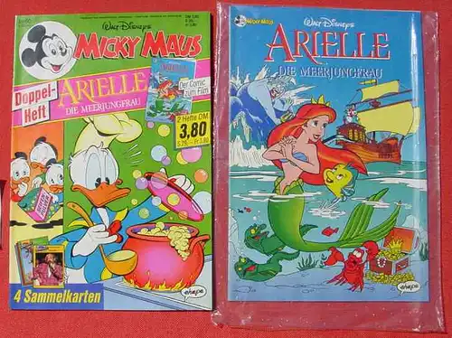 () Walt Disneys MICKY MAUS. Nr. 50 / 1990 u. Arielle die Meerjungfrau. TOP Zustand. Ehapa-Verlag # Walt Disney