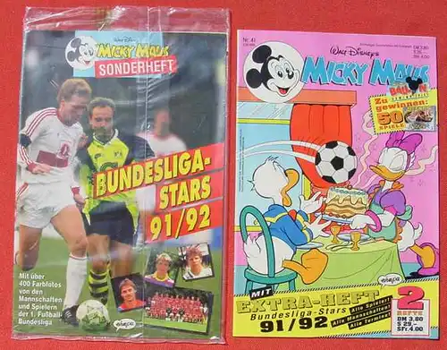 (1044349) Walt Disneys MICKY MAUS. Nr. 41 / 1991 u. Extra Heft Fussball. TOP Zustand. Ehapa-Verlag # Walt Disney