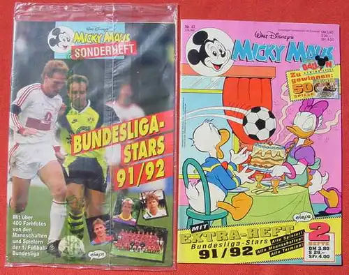 (1044350) Walt Disneys MICKY MAUS. Nr. 41 / 1991 u. Extra Heft Fussball. TOP Zustand. Ehapa-Verlag # Walt Disney