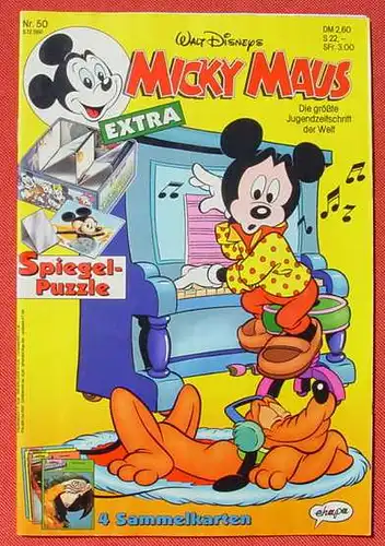 (1044357) Walt Disneys MICKY MAUS. Nr. 50 / 1991, komplett mit Spiegel-Puzzle u.a. . TOP Zustand. Ehapa-Verlag # Walt Disney