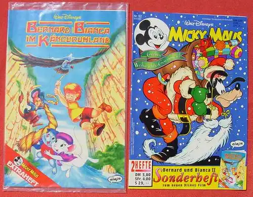 (1044359) Walt Disneys MICKY MAUS. Nr. 52 / 1991 u. Beiheft "Bernard und Bianca". Ehapa-Verlag # Walt Disney