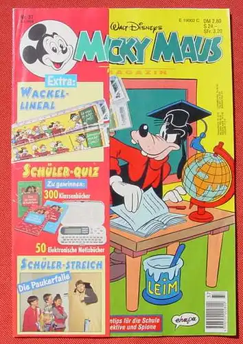 () Walt Disneys MICKY MAUS. Nr. 37 / 1994, komplett mit Beilagen. TOP Zustand. Ehapa-Verlag # Walt Disney