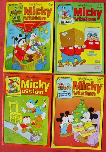 (1044384) Walt Disneys MICKYVISION. 12 x TOP Hefte von 1978-1984, OHNE Aufkleber. Ehapa-Verlag # Walt Disney