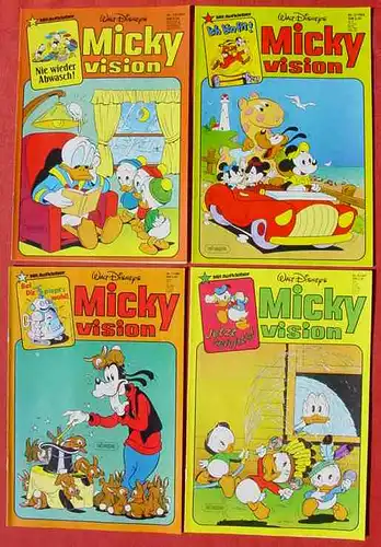 () Walt Disneys MICKYVISION. 12 x TOP Hefte von 1978-1984, OHNE Aufkleber. Ehapa-Verlag # Walt Disney