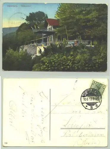 (1019614) Ansichtskarte "Heidelberg / Molkenkur". PLZ-Bereich pauschal 69115. Beschrieben und postalisch gelaufen mit Marke und Stempel von 1913