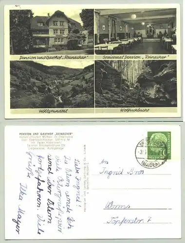 (1019795) Ansichtskarte "Gasthaus Reinacher / Mülben im Odenwald"