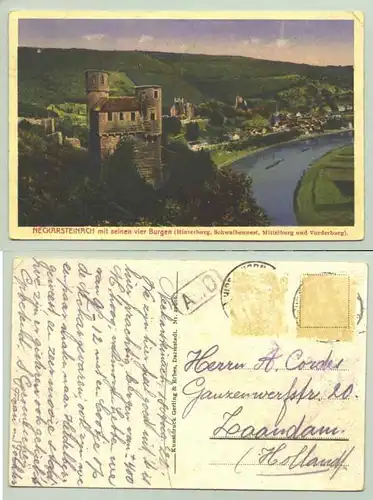 (1019708) Ansichtskarte "Neckarsteinach mit seinen vier Burgen"