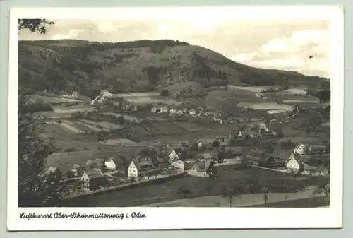 () Ansichtskarte "Ober-Schönmattenwag im Odenwald". Gasthaus 'Heims-Brücke'