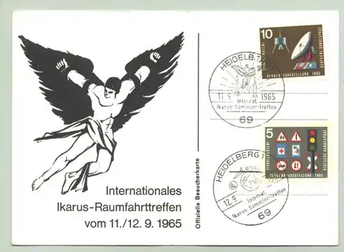 (1019592) Sonderpotskarte "Internat. Ikarus-Raumfahrttreffen 1965 HEIDELBERG