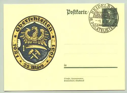 (1019625) Postkarte mit einem schoenen Sonderstempel "Heidelberg - 38. Philatelistentag 1. 8. 1932"