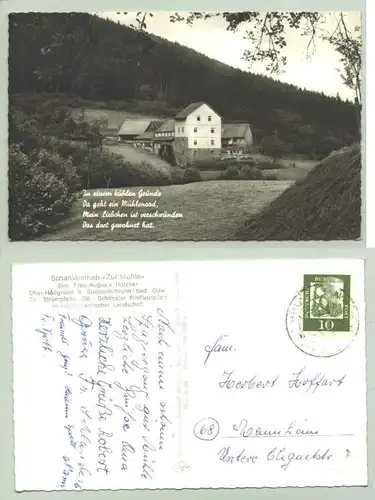 (1019786)  Ansichtskarte "Ober-Hoellgrund bei Struempfelbrunn / Schankbetrieg Zur Muehle"
