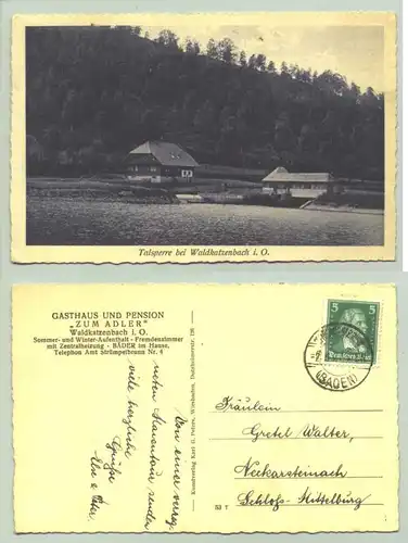 (1019797) Ansichtskarte "Gasthaus Zum Adler / Waldkatzenbach im Odenwald"