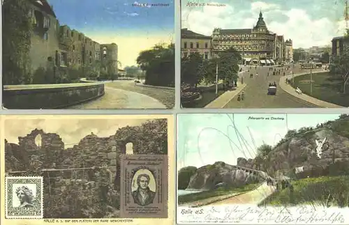 (1016621)  4 x alte Ansichtskarten, Halle / Saale 1901-1915 