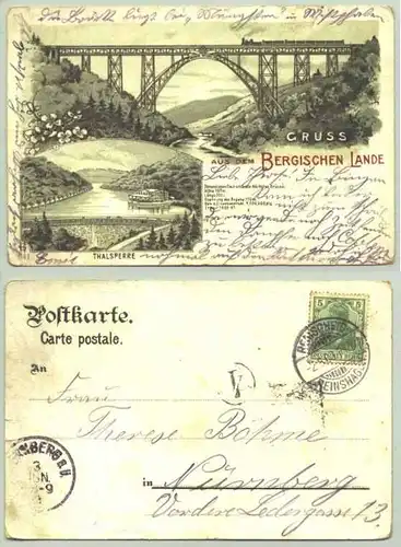  AK Gruss aus dem Bergischen Lande 1903 (PLZ 42659)