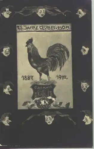 (intern : 1017384)   Ansichtskarte Jubiläum "25 Jahre Club Humor 1887 - 1912". PLZ-Bereich pauschal 30159. Beschrieben u. postalisch gelaufen mit Marke u. Stempel von Hannover 1912