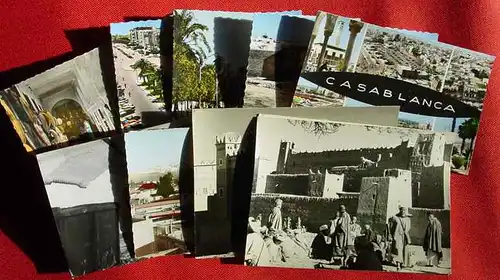 (1030051) 11 alte Ansichtskarten von Casablanca, Marrakesch, Rabat, u. a. ... Vermutlich stammen alle AK aus Marroko