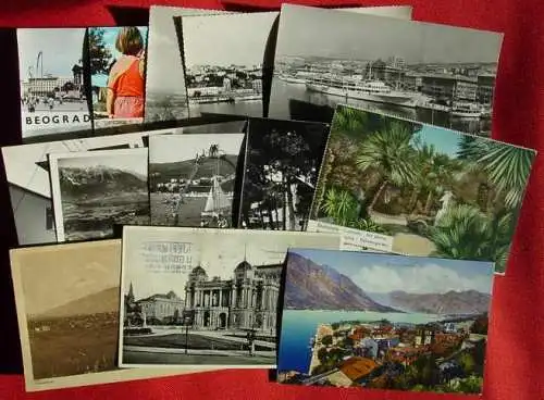 Neu : Versandkosten ab Euro 2,20 ()  13 alte Ansichtskarten aus dem ehemaligen Jugoslawien. 4 AK ab 1916 bis 1935, restliche Karten moderner. Zum Teil postlisch gelaufen, Marken gelöst. 