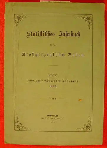 Grosshzgt. BADEN / Jahrbuch 1892 ()