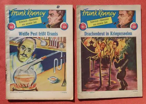 (1049701) Frank Kenney Groschenhefte von 1949-50. Phantastische / utopische Abenteuer. 8 verschiedene Hefte