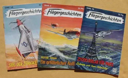 () 10 x Fliegergeschichten 1953-61 / Einzelhefte. Groschenhefte. Siehe bitte Bildbeispiele