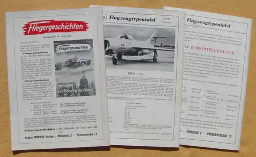 (1049702) 10 x Fliegergeschichten 1953-61 / Einzelhefte. Groschenhefte. Siehe bitte Bildbeispiele