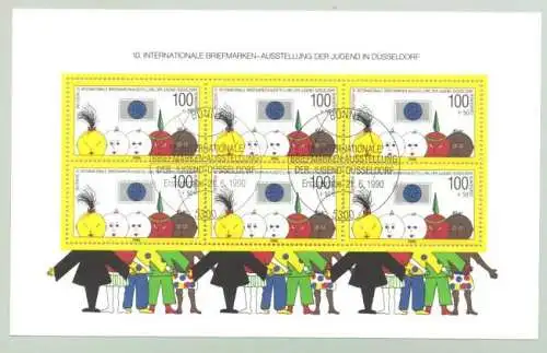 (intern : ) Herrlicher Briefmarken-Block von 1990 mit Sonderstempeln BONN 21. 6. 1990. TOP Zustand ! Gratismarken meiner Wahl werden als Versandkostenbeihilfe beigelegt.